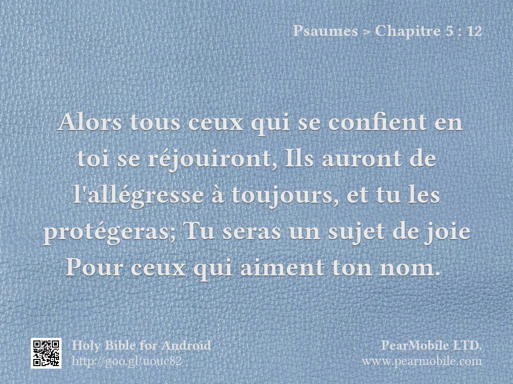 Psaumes, Chapitre 5:12